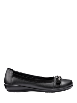 Hotter Sparrow Leather Loafers, Black, Black