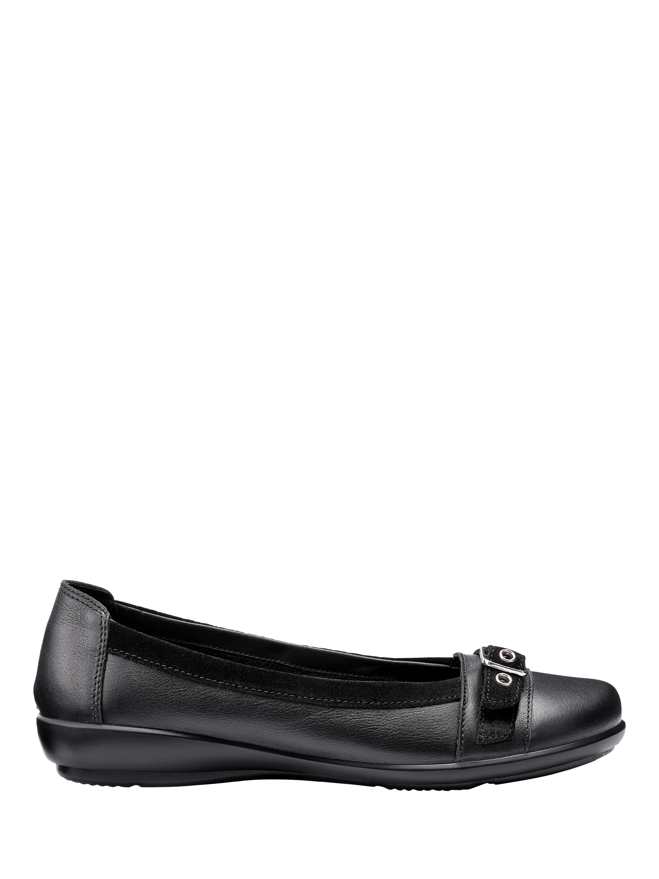 Product image 1 of 4, which shows Hotter Sparrow Wide Fit Leather Loafers, Black, 3W