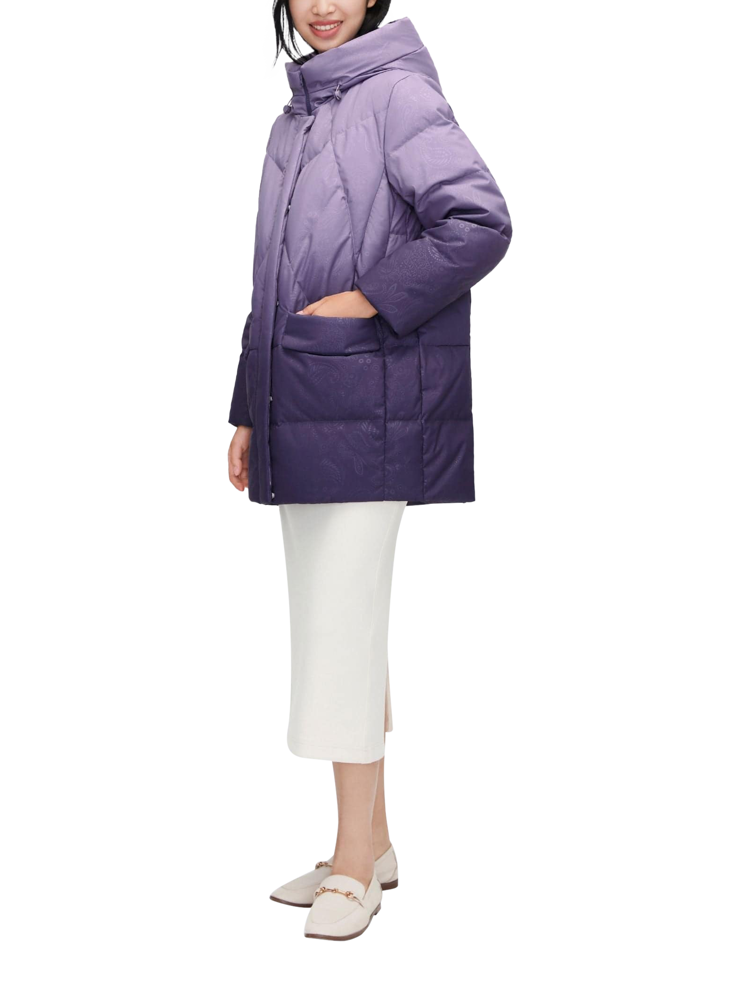Product image 5 of 9, which shows Bosideng Classic Casual Duck Down Parka, Purple Gradient, 4