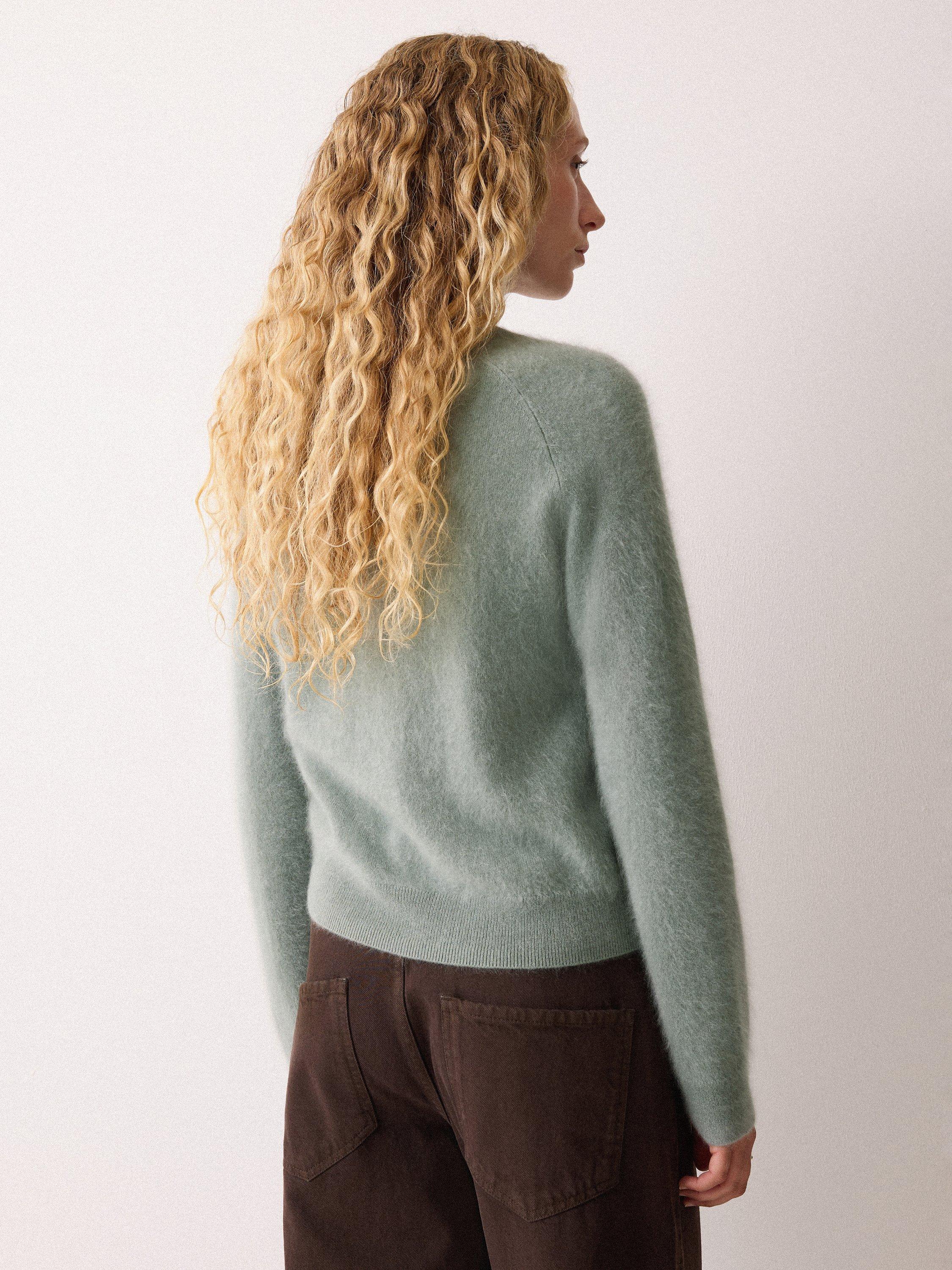 Product image 2 of 5, which shows Jigsaw Halo Cashmere Cardigan, Green, S