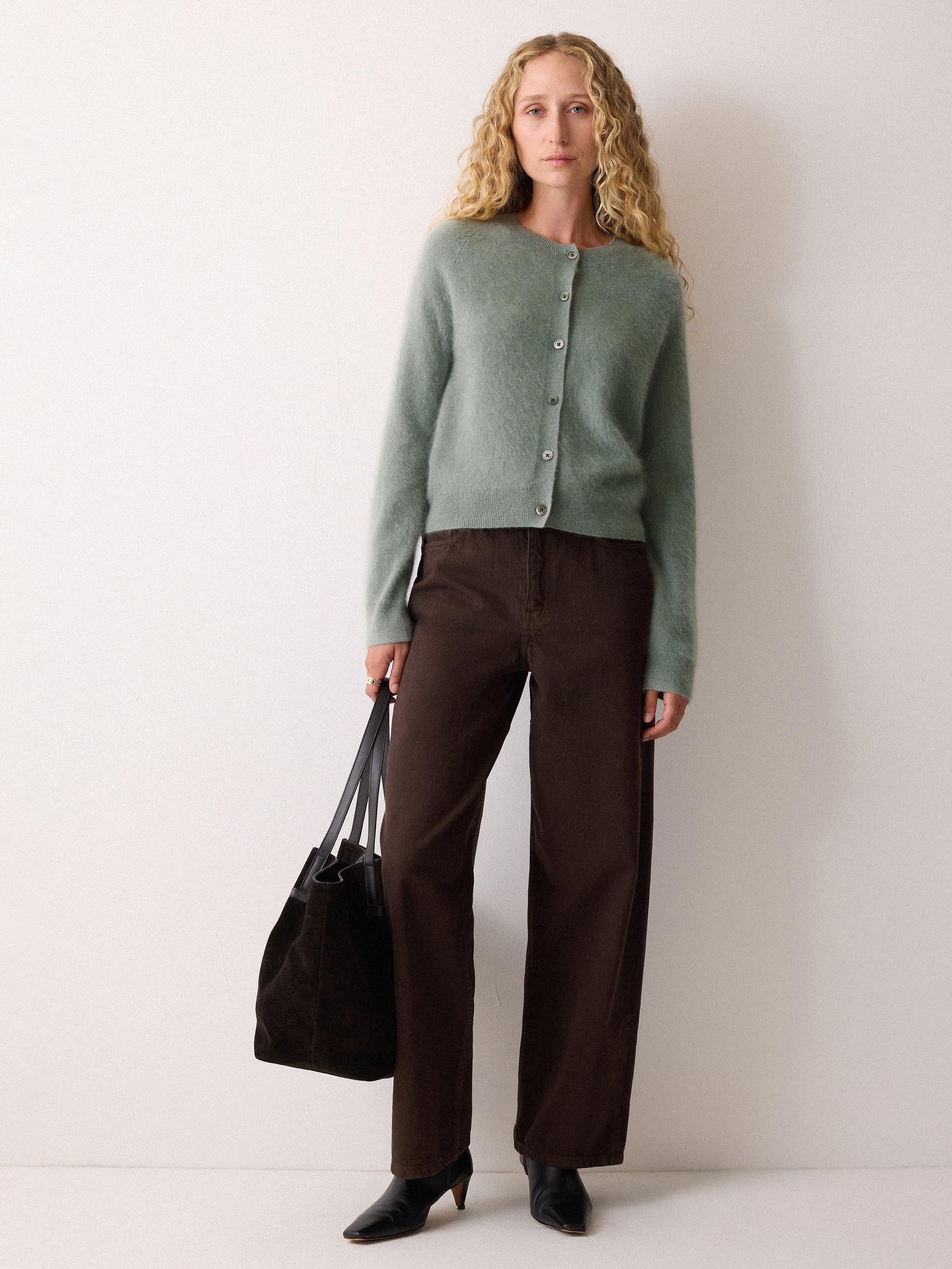 Product image 4 of 5, which shows Jigsaw Halo Cashmere Cardigan, Green, S
