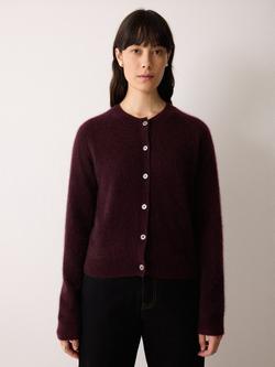 Jigsaw Halo Cashmere Cardigan, Purple