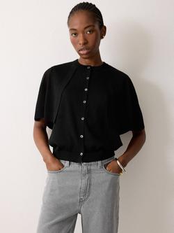 Jigsaw Sheer Cape Cardigan Top, Black, Black