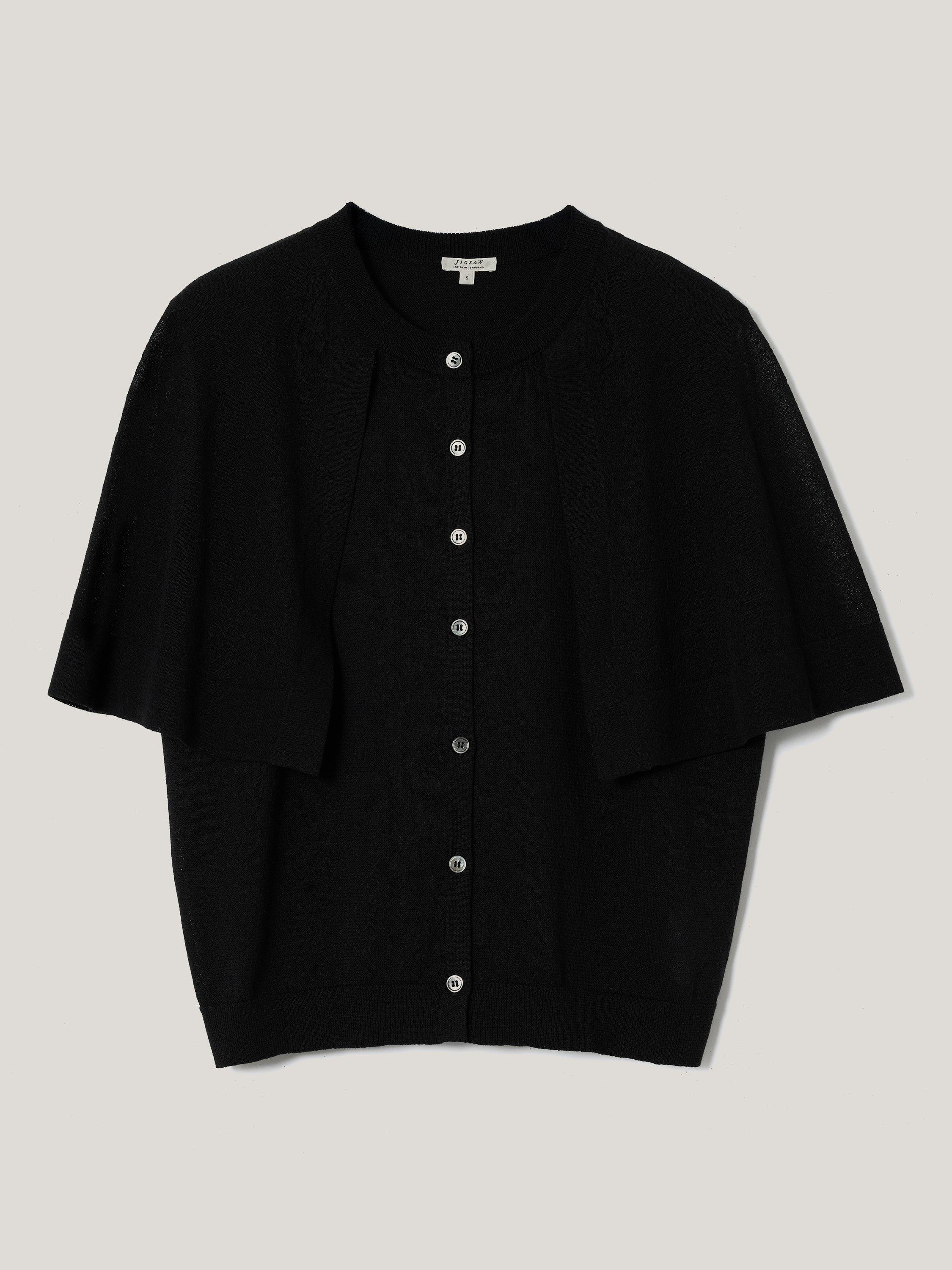 Product image 5 of 5, which shows Jigsaw Sheer Cape Cardigan Top, Black, L