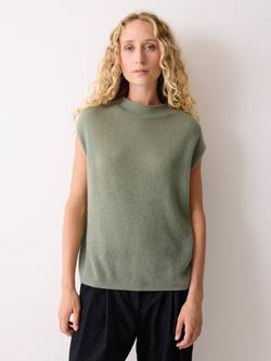Jigsaw Cap Sleeve Pure Cloud Cashmere Tank Top, Green, Green