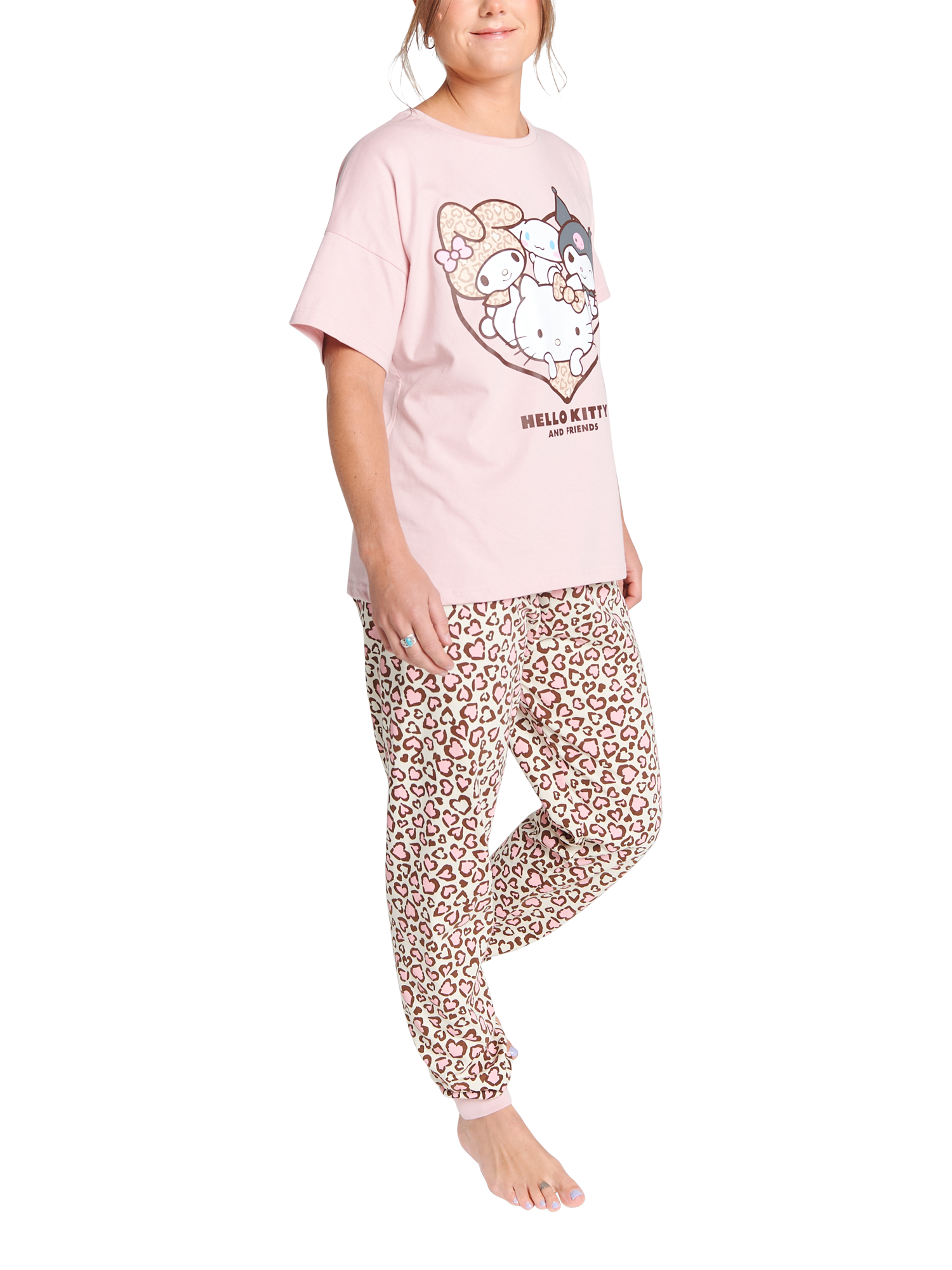 Product image 1 of 2, which shows Brand Threads Hello Kitty Pyjamas, Pink, XS