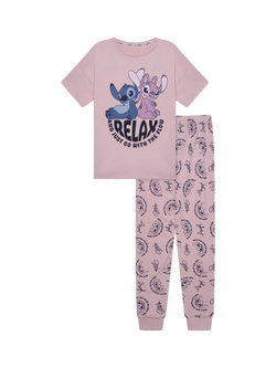 Brand Threads Stitch Pyjamas, Pink, Pink