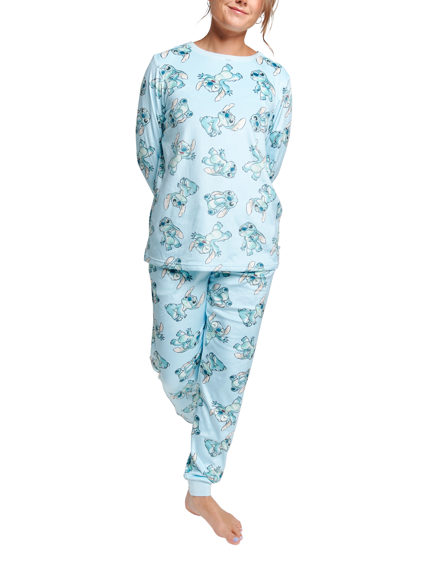 Product image 1 of 1, which shows Brand Threads Stitch Divine Fleece Pyjamas, Blue, XS