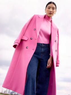 Ro&Zo Oversized Wool Blend Coat, Pink