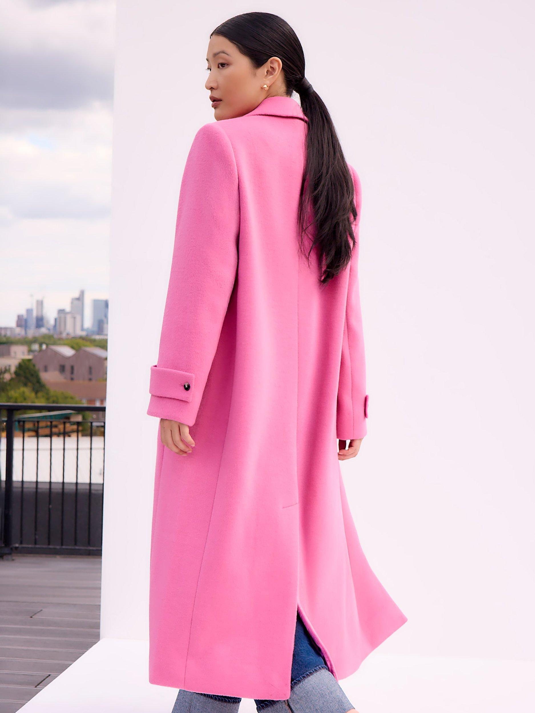 Ro&Zo Oversized Wool Blend Coat, Pink