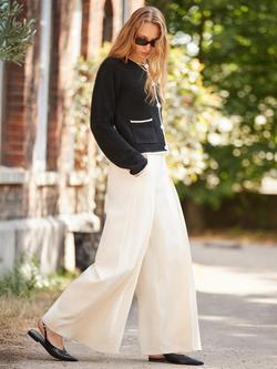 Ro&Zo Contrast Trim Pocket Front Cardigan, Black - view 2, Black