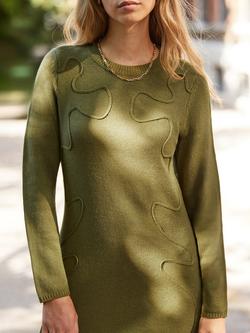 Ro&Zo Applique Knit Jumper Dress, Green - view 2, Green