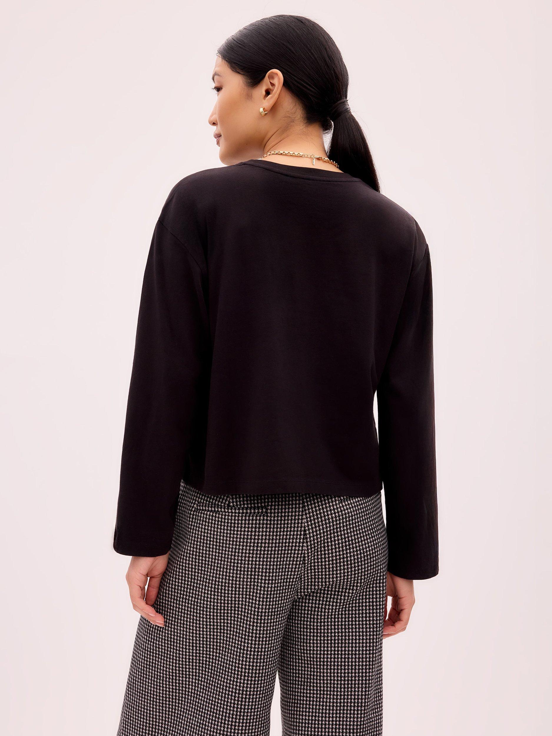 Product image 3 of 3, which shows Ro&Zo Ultimate Long Sleeve Top, Black, XS