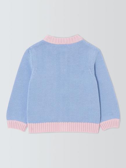 John Lewis Baby's Cotton Flamingo Cardigan, Multi - view 2, Multi