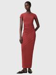 AllSaints Katarina Bodycon Maxi Dress, Burnt Brick Red