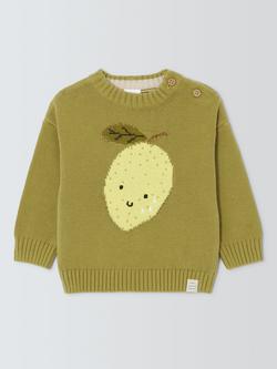 John Lewis Baby's Cotton Lemon Jumper, Green, Green
