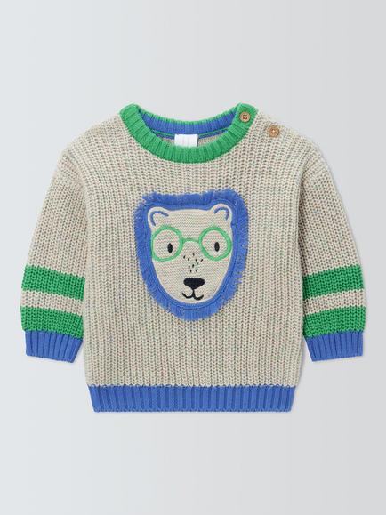 John Lewis Baby Lion Jumper, Multi, Multi