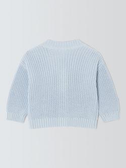 John Lewis Baby's Cotton Lemon and Blueberry Embroidery Cardigan, Blue - view 2, Blue