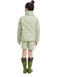 Bosideng Kids' Unisex Multi-Layer Shell Jacket, Quilted Vest and Scarf Set, Avocado Green