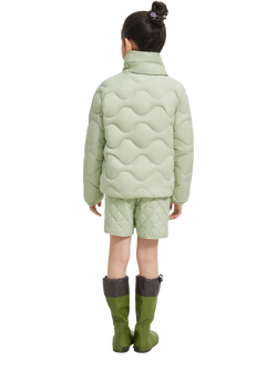 Bosideng Kids' Unisex Multi-Layer Shell Jacket, Quilted Vest and Scarf Set, Avocado Green - view 2, Avocado Green