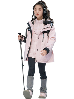 Bosideng Kids' Unisex 3-in-1 Functional Down Jacket - view 2, Pinkish Tan