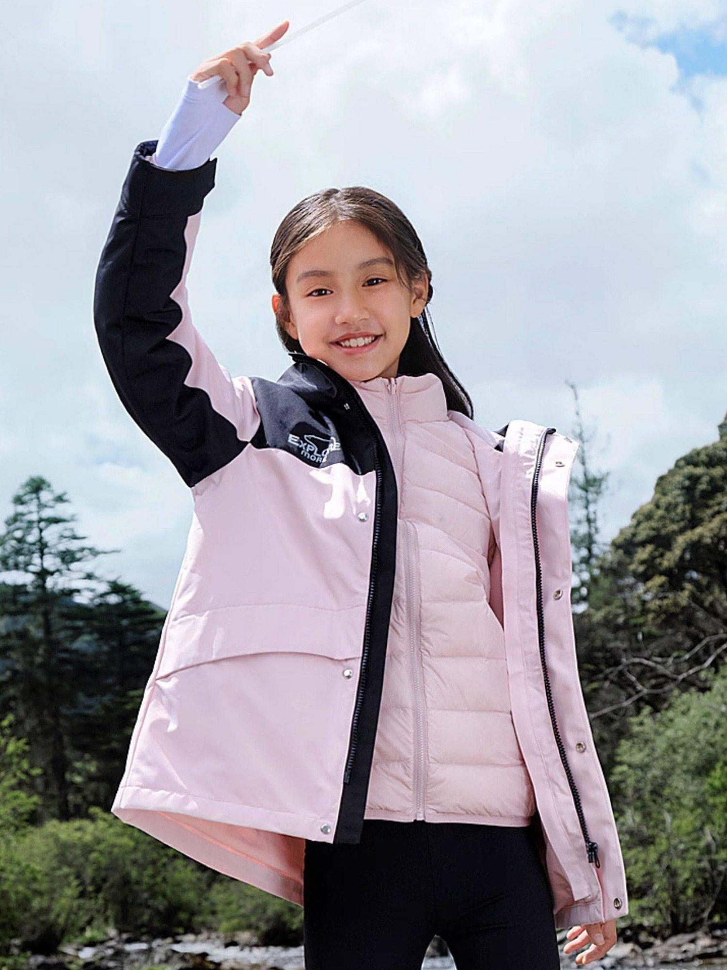 Product image 8 of 10, which shows Bosideng Kids' Unisex 3-in-1 Functional Down Jacket, Pinkish Tan, 6 years|7 years