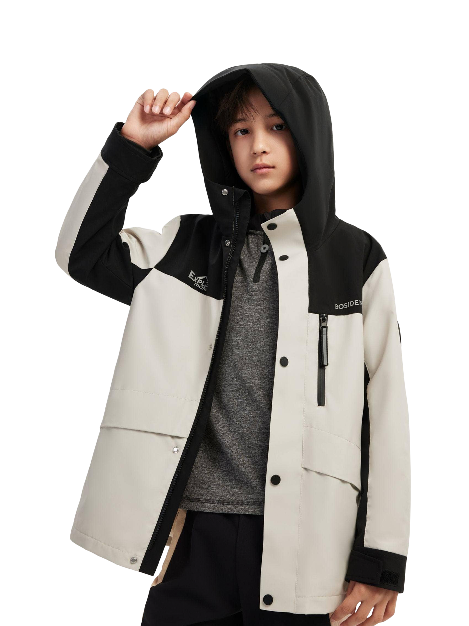 Product image 1 of 9, which shows Bosideng Kids' Unisex 3-in-1 Functional Down Jacket, Chesnuts, 9 years|10 years