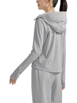 Bosideng UPF Protection Hooded Yarn Jacket - view 2, Baby Grey