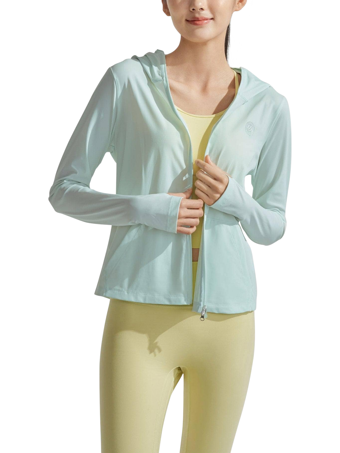 Product image 6 of 6, which shows Bosideng UPF Protection Hooded Yarn Jacket, Pastel Aqua, 4