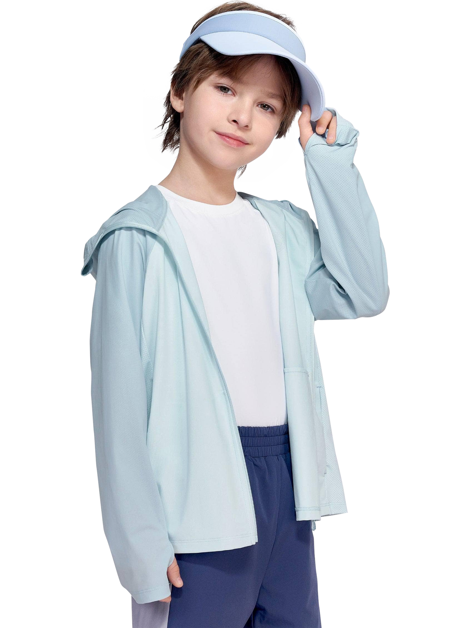 Product image 1 of 6, which shows Bosideng Kids' Unisex UPF Protection Jacket, Blue/Multi, 4 years|5 years