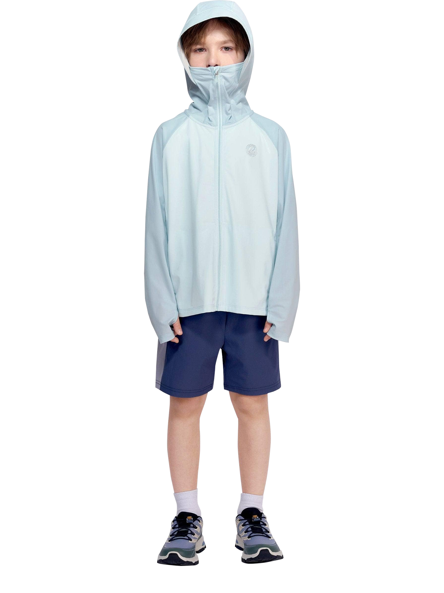 Product image 3 of 6, which shows Bosideng Kids' Unisex UPF Protection Jacket, Blue/Multi, 4 years|5 years