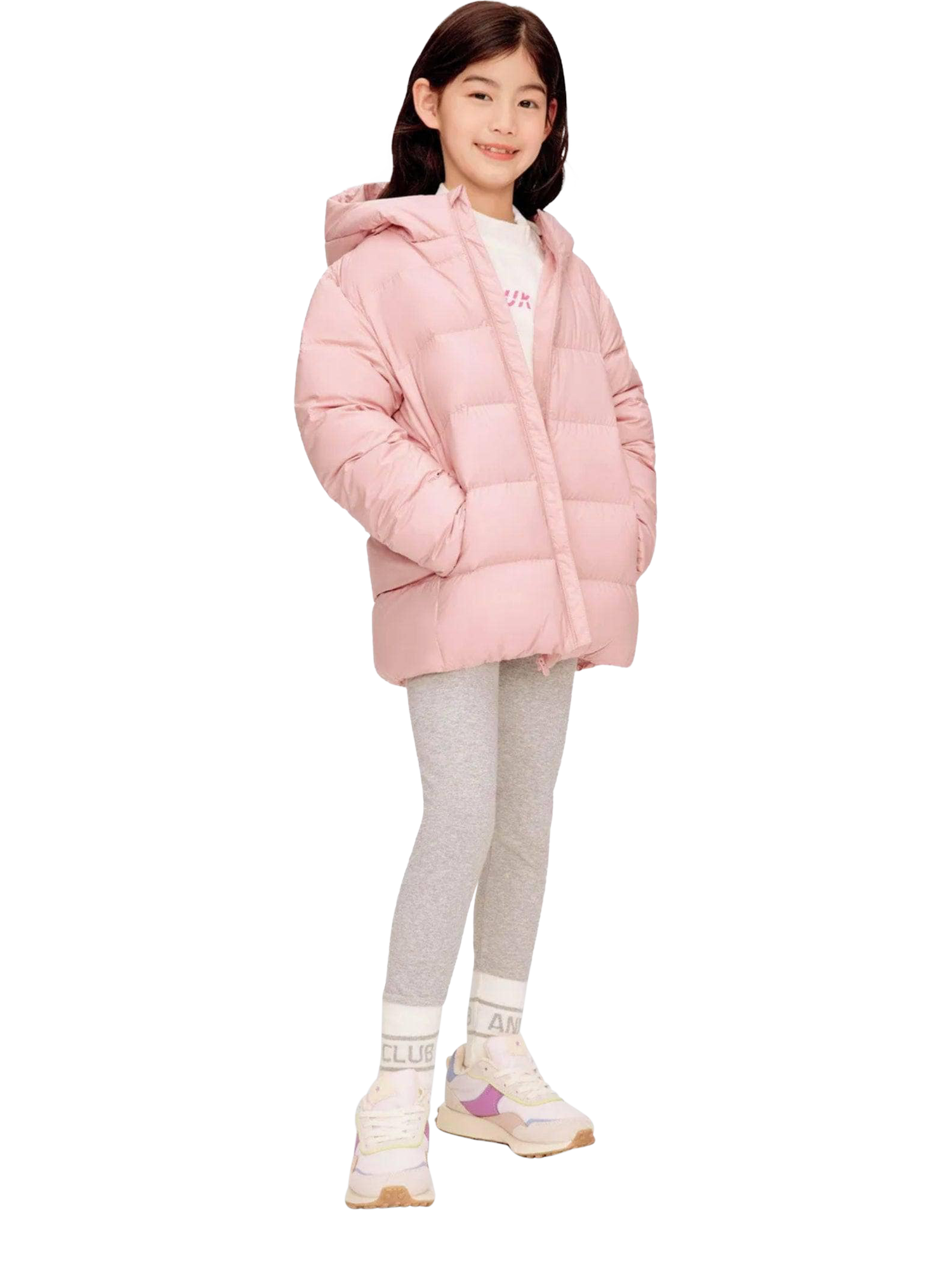 Product image 1 of 5, which shows Bosideng Kids' Unisex Everyday Down Jacket, Powder Pink, 3 years|4 years