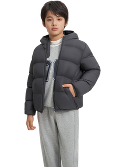 Bosideng Kids' Unisex Everyday Down Jacket, Titanium Dark Grey