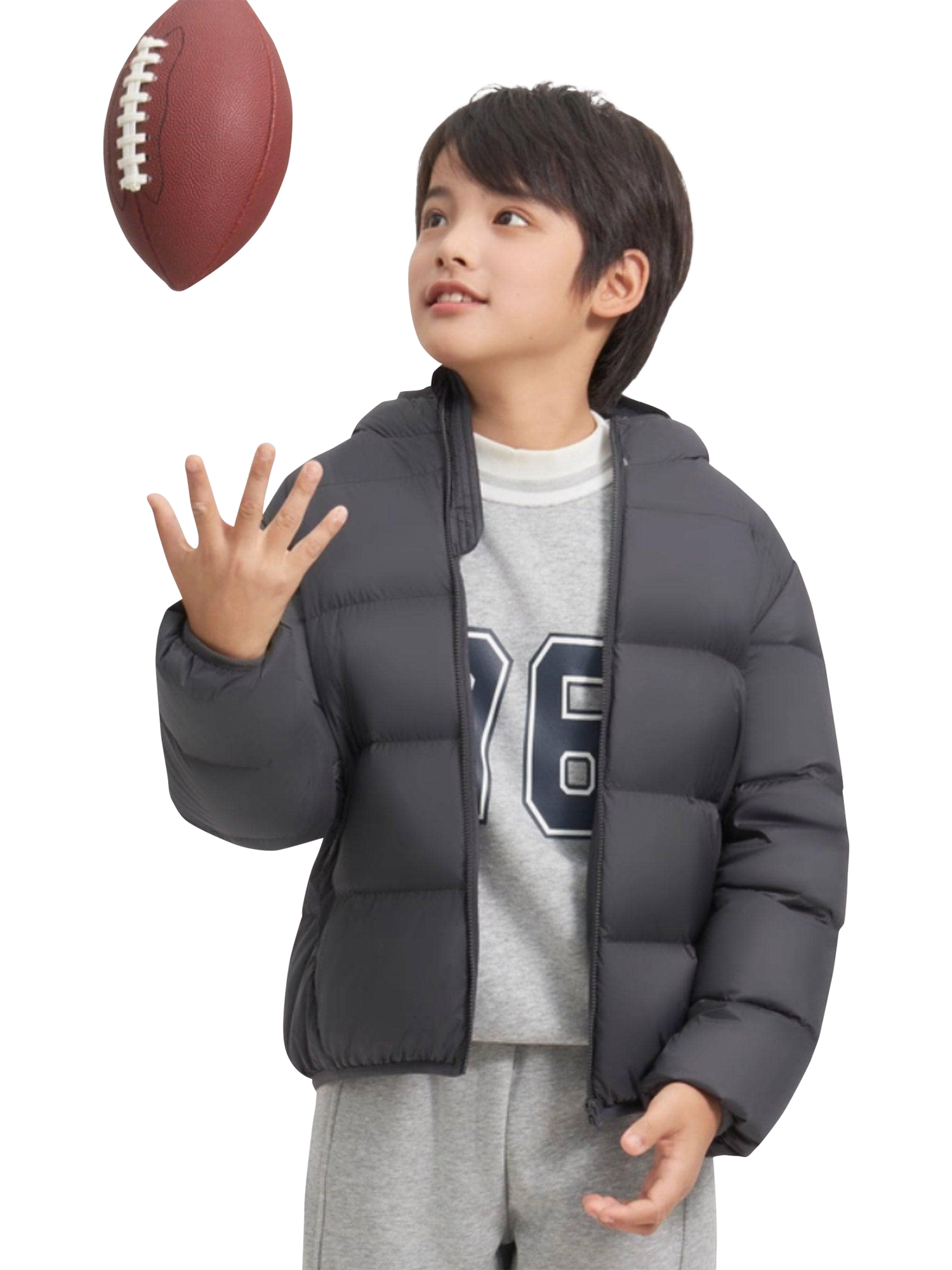 Product image 5 of 5, which shows Bosideng Kids' Unisex Everyday Down Jacket, Titanium Dark Grey, 3 years|4 years