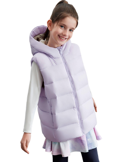 Bosideng  Kid's Unisex Hooded Down Gilet , Lilac, Lilac