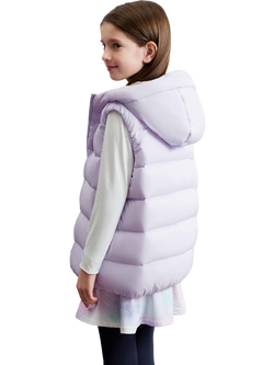 Bosideng  Kid's Unisex Hooded Down Gilet , Lilac - view 2, Lilac