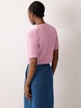 Jigsaw Patch Pocket Short Sleeve Cardigan, Light Pink