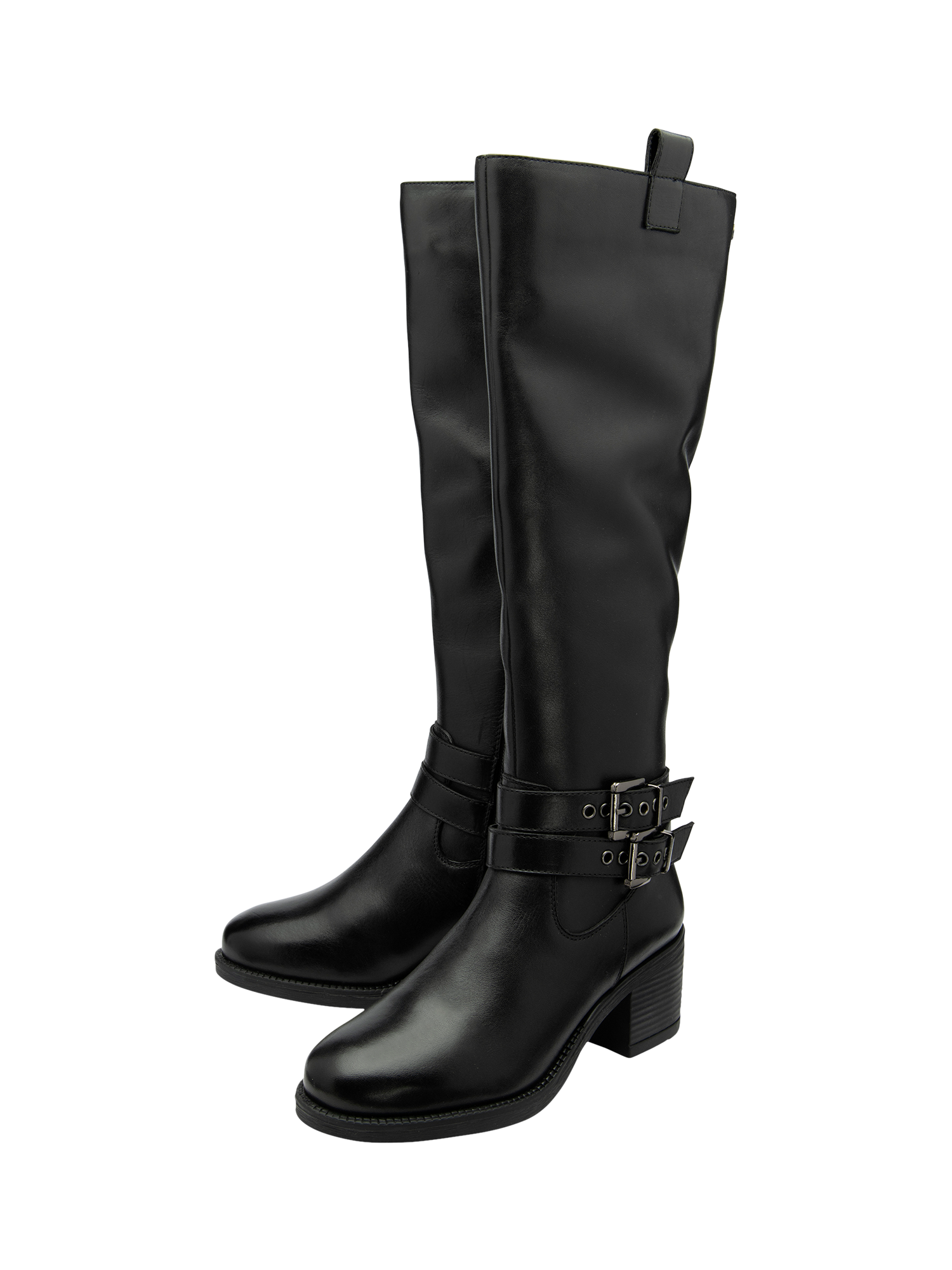 Product image 2 of 4, which shows Ravel Allora Leather Knee High Boots, Black, 3