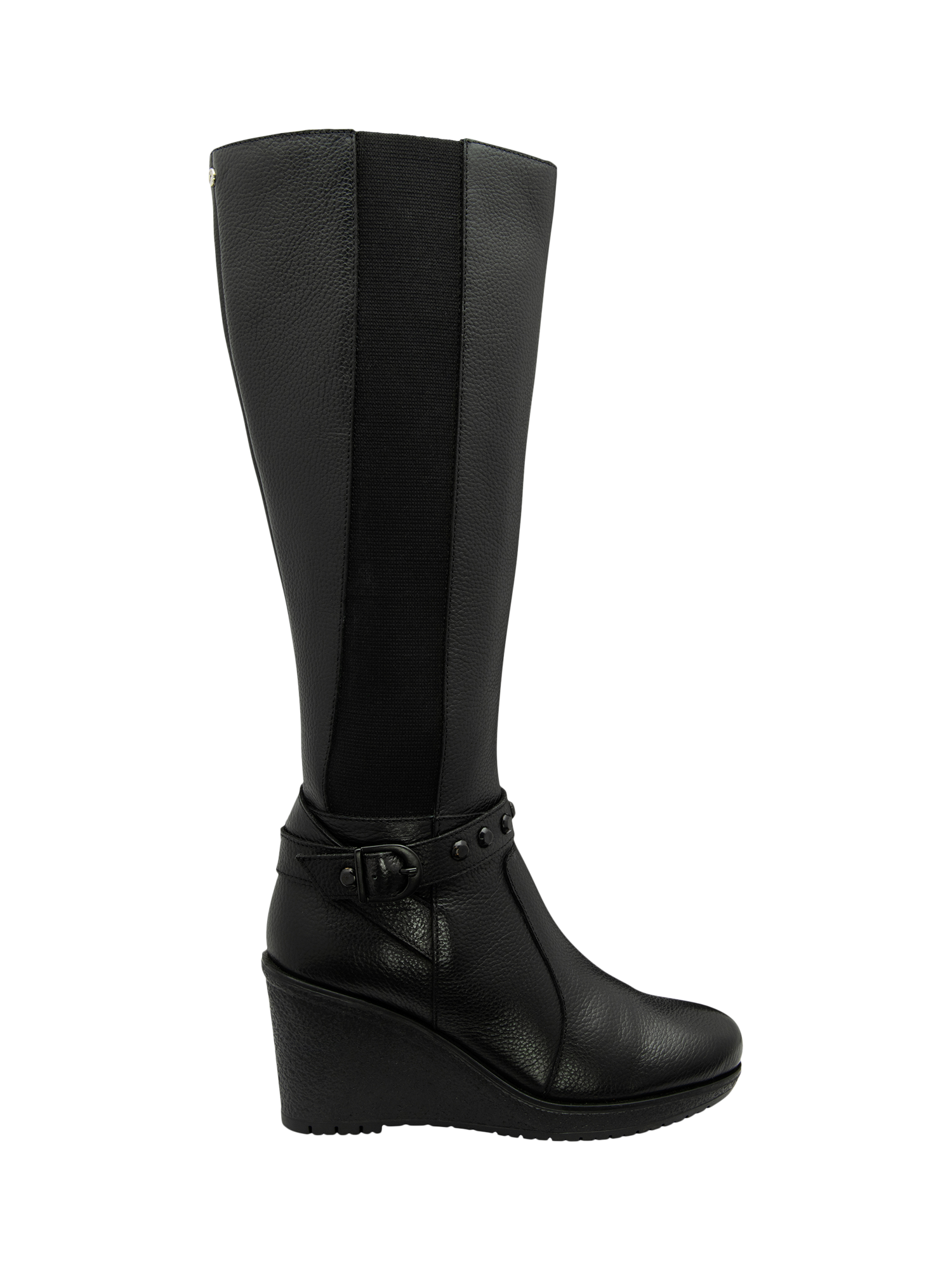 Product image 1 of 4, which shows Ravel Arkle Leather Knee High Boots, Black, 4