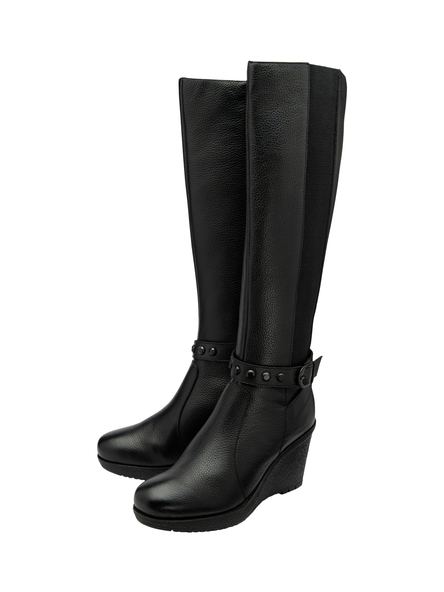 Product image 2 of 4, which shows Ravel Arkle Leather Knee High Boots, Black, 4