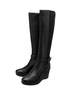 Ravel Arkle Leather Knee High Boots, Black - view 2, Black