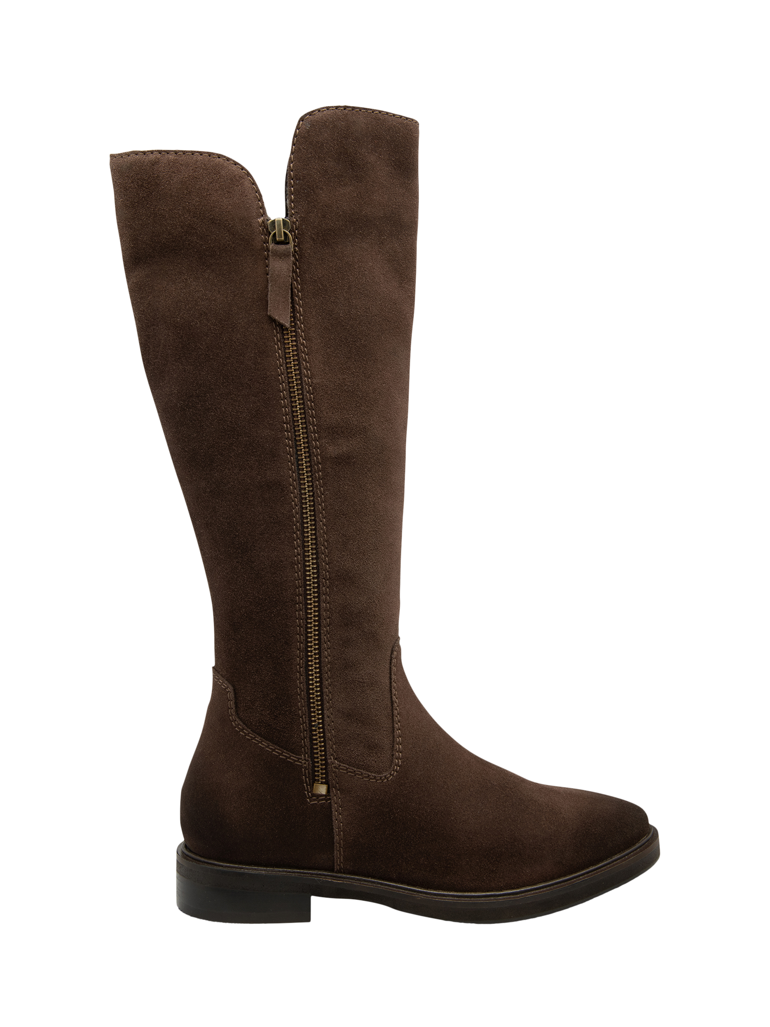 Product image 1 of 4, which shows Ravel Ashington Suede Knee High Boots, Chocolate, 5