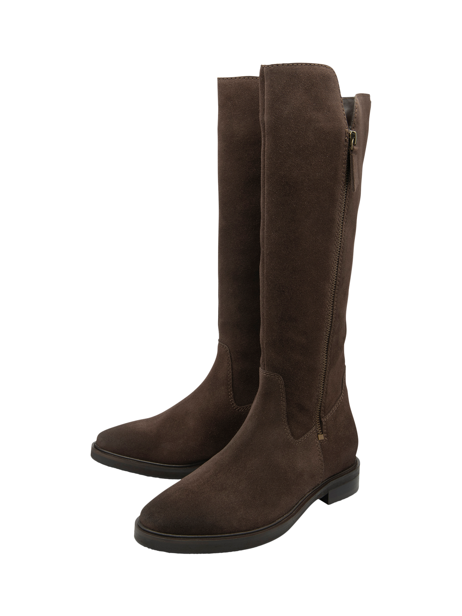 Product image 2 of 4, which shows Ravel Ashington Suede Knee High Boots, Chocolate, 5