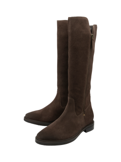 Ravel Ashington Suede Knee High Boots, Chocolate - view 2, Chocolate