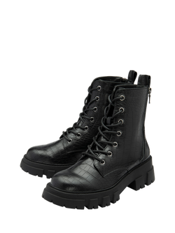 Ravel Blyth Textured Croc Effect Ankle Boots, Black - view 2, Black