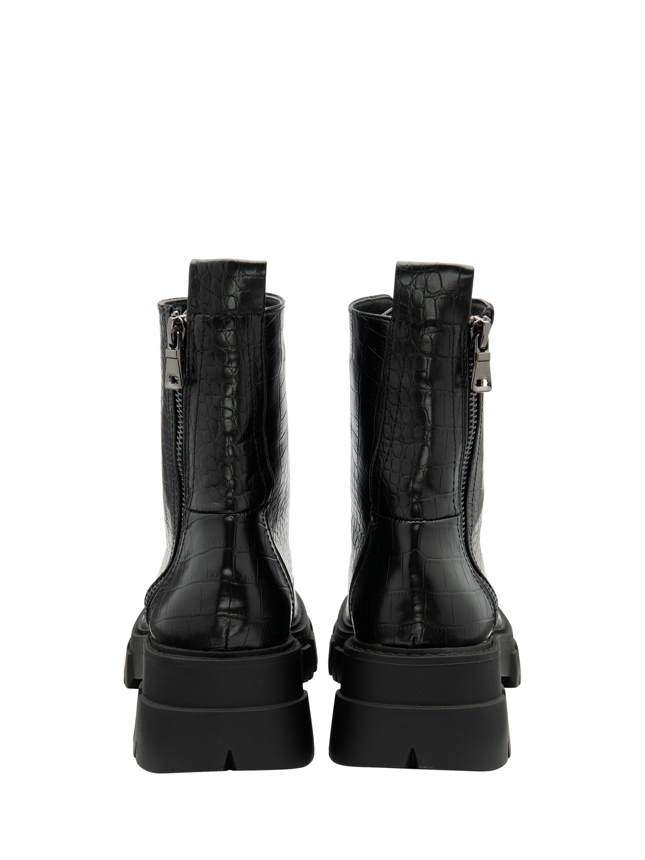 Product image 3 of 4, which shows Ravel Blyth Textured Croc Effect Ankle Boots, Black, 3