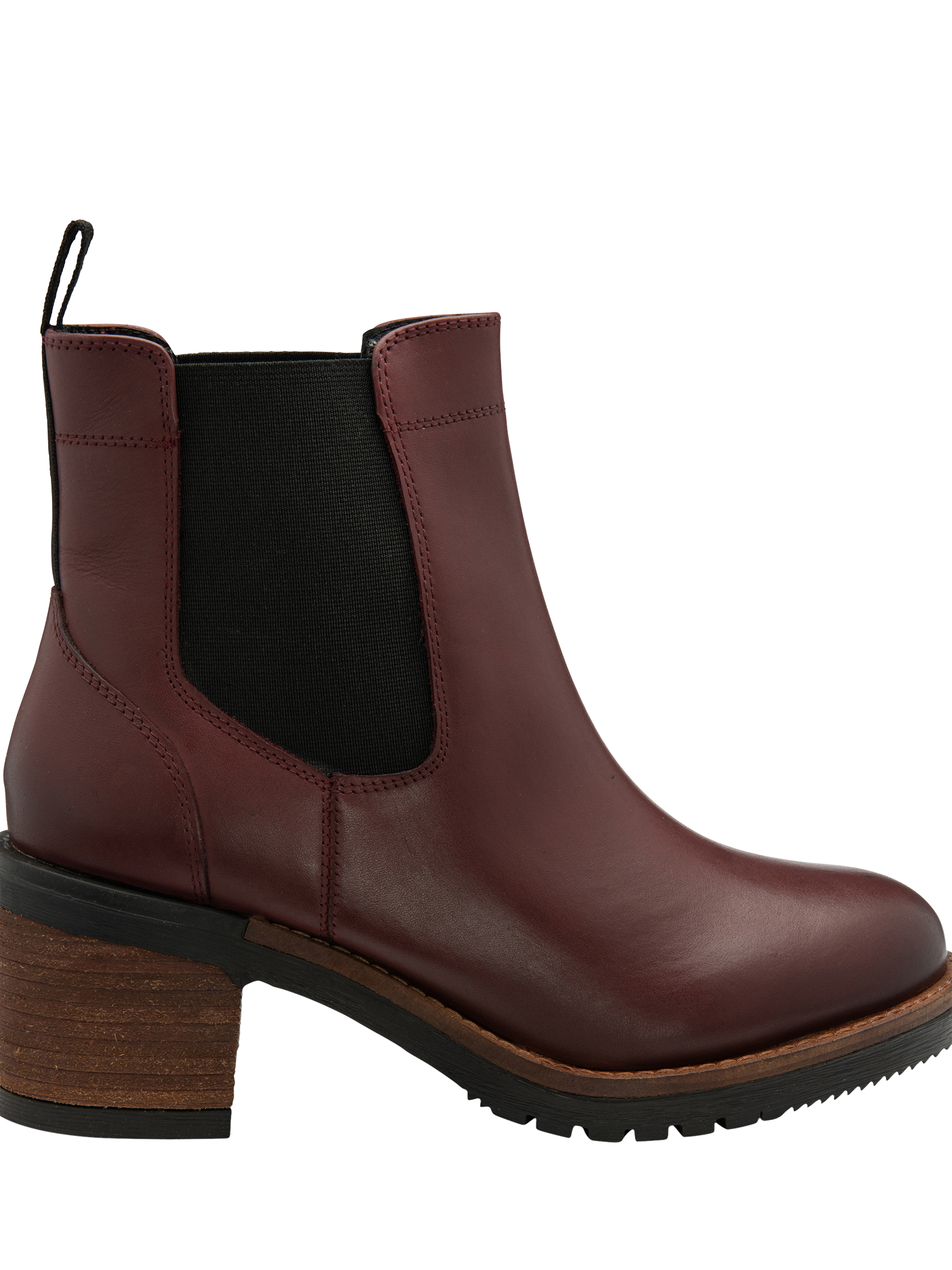 Product image 1 of 4, which shows Ravel Bray Leather Chunky Biker Boots, Bordeaux, 3