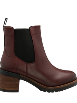 Ravel Bray Leather Chunky Biker Boots, Bordeaux