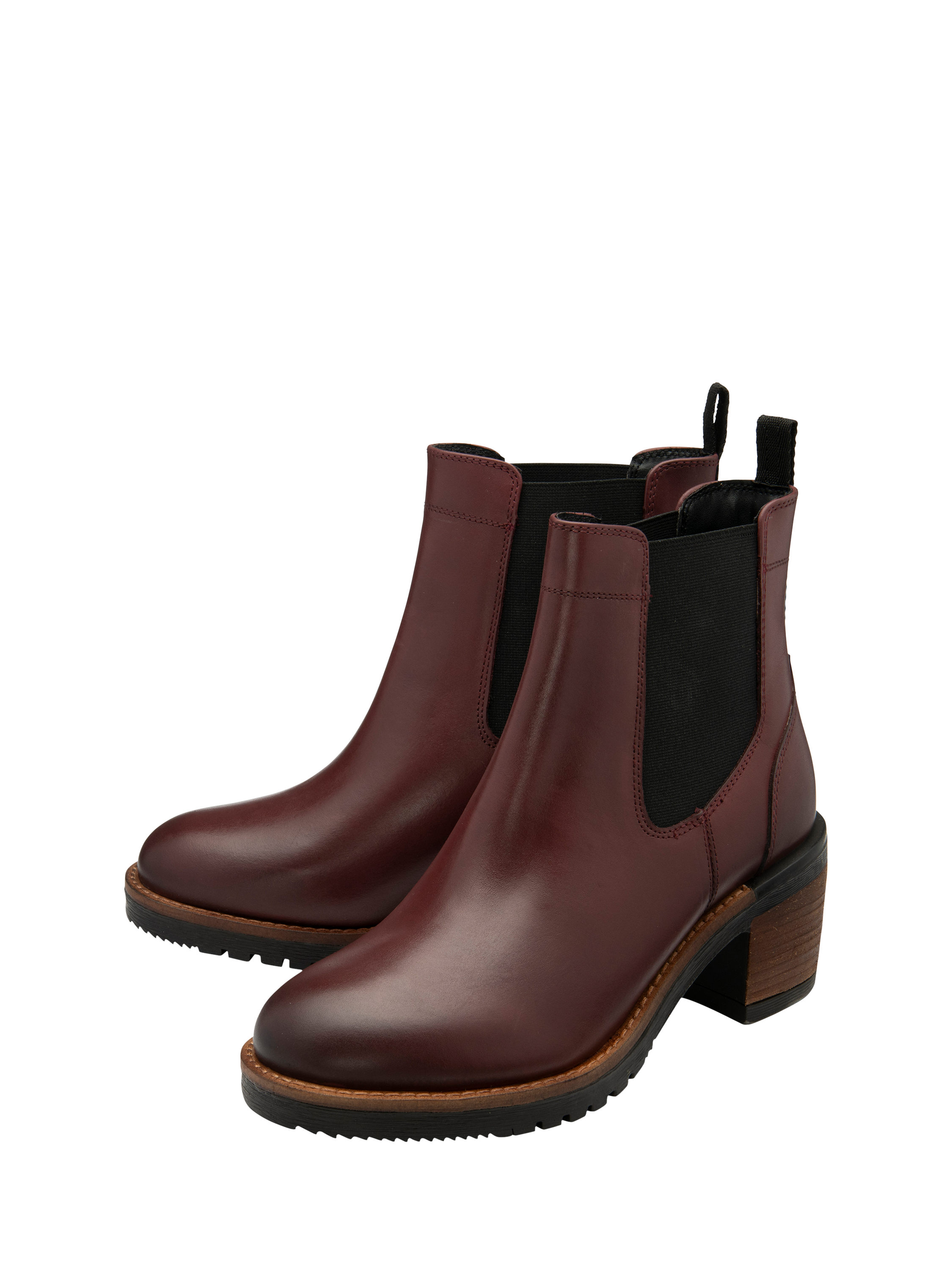 Product image 2 of 4, which shows Ravel Bray Leather Chunky Biker Boots, Bordeaux, 3