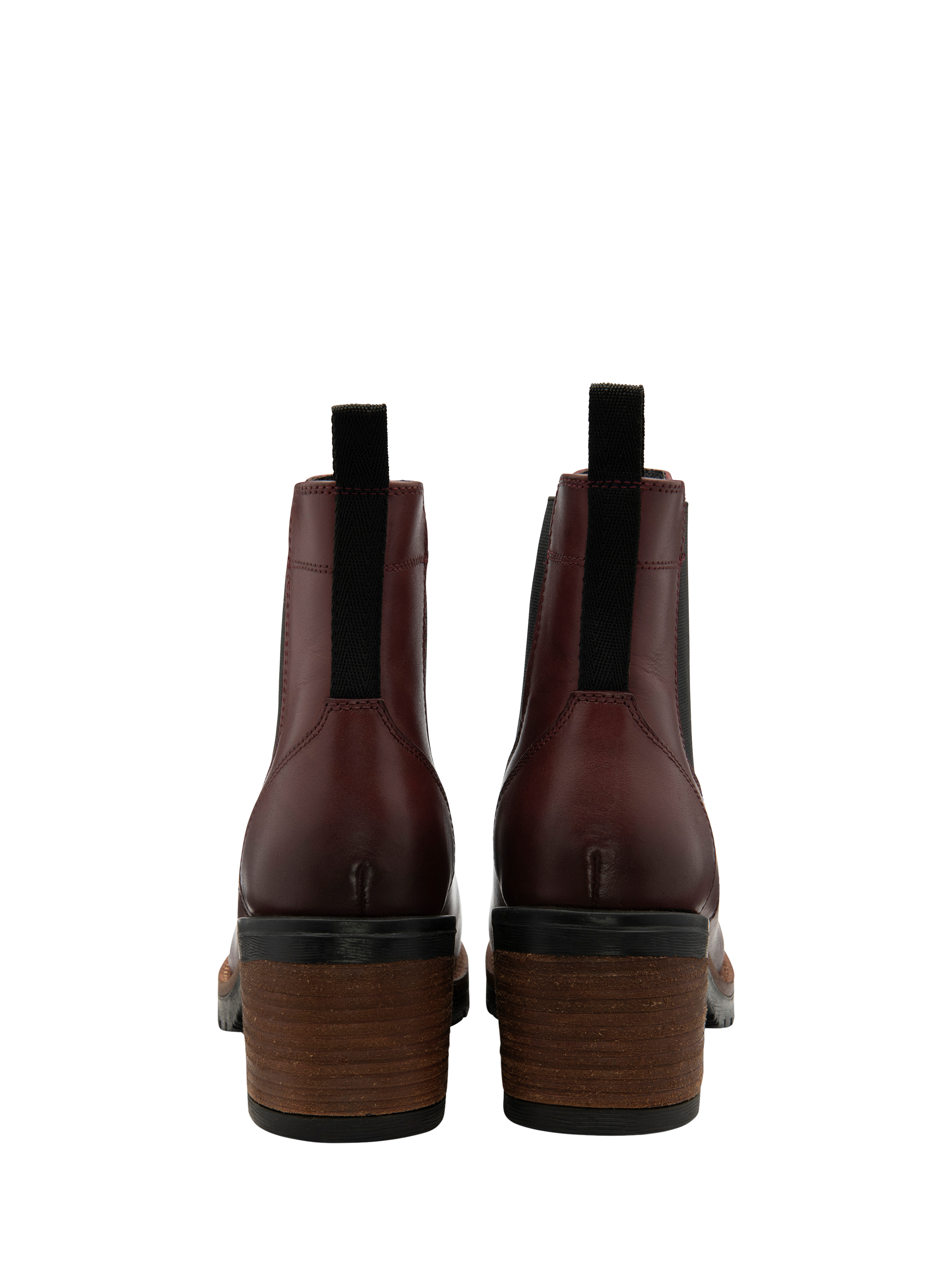Product image 3 of 4, which shows Ravel Bray Leather Chunky Biker Boots, Bordeaux, 3